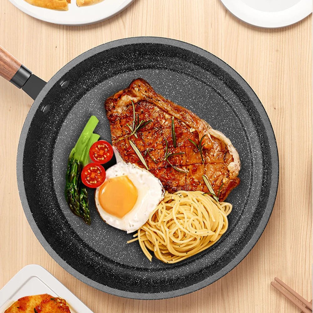 CUISTONE – 30 cm Maifan-Stein-Antihaftpfanne mit Deckel für Gas- & Induktionsherde 5