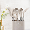 Culinara Pro – Set de utensilios de cocina de silicona de 12 piezas con mangos de acero inoxidable