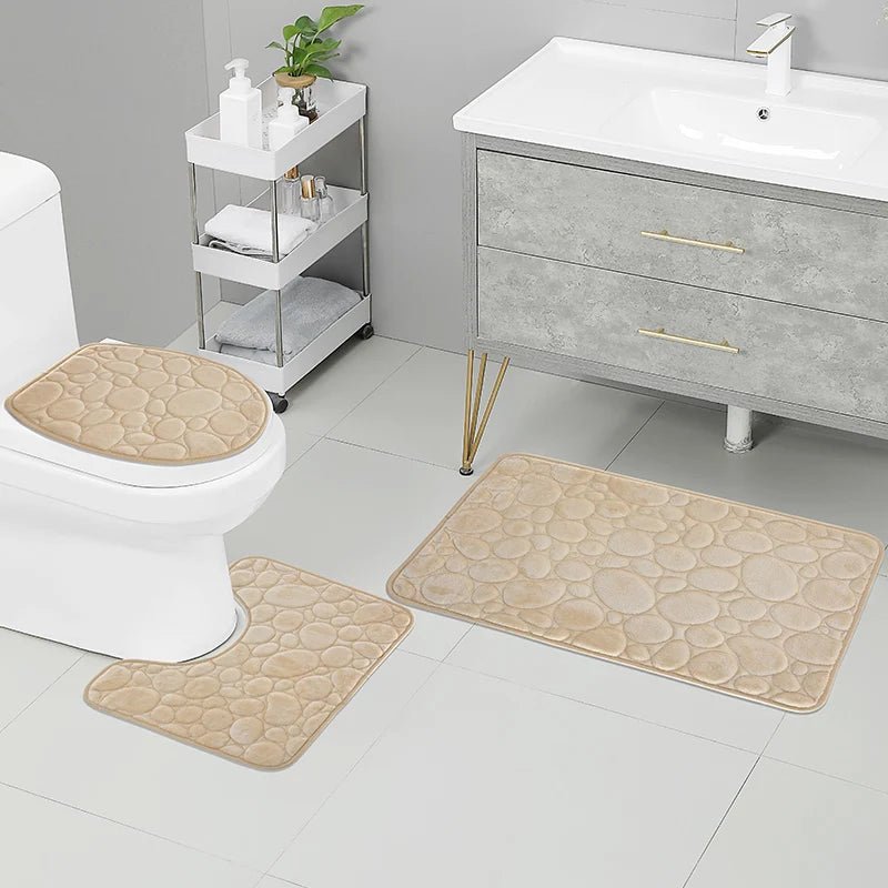 MiraBath – 3-teiliges Badezimmermatten-Set mit rutschfestem Komfort