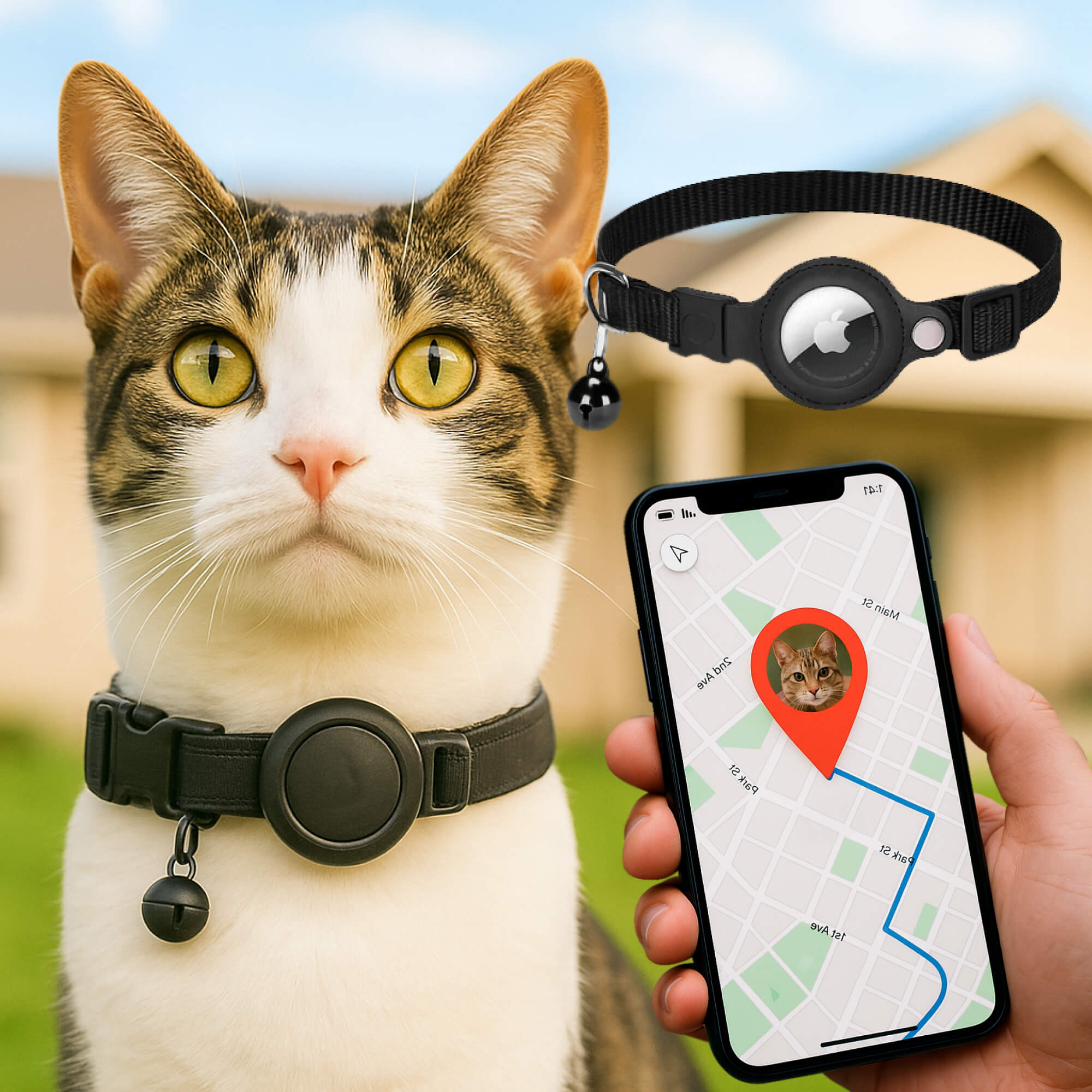 CATSAFE – GPS-Katzenhalsband mit Reflexdesign und Sicherheitsverschluss