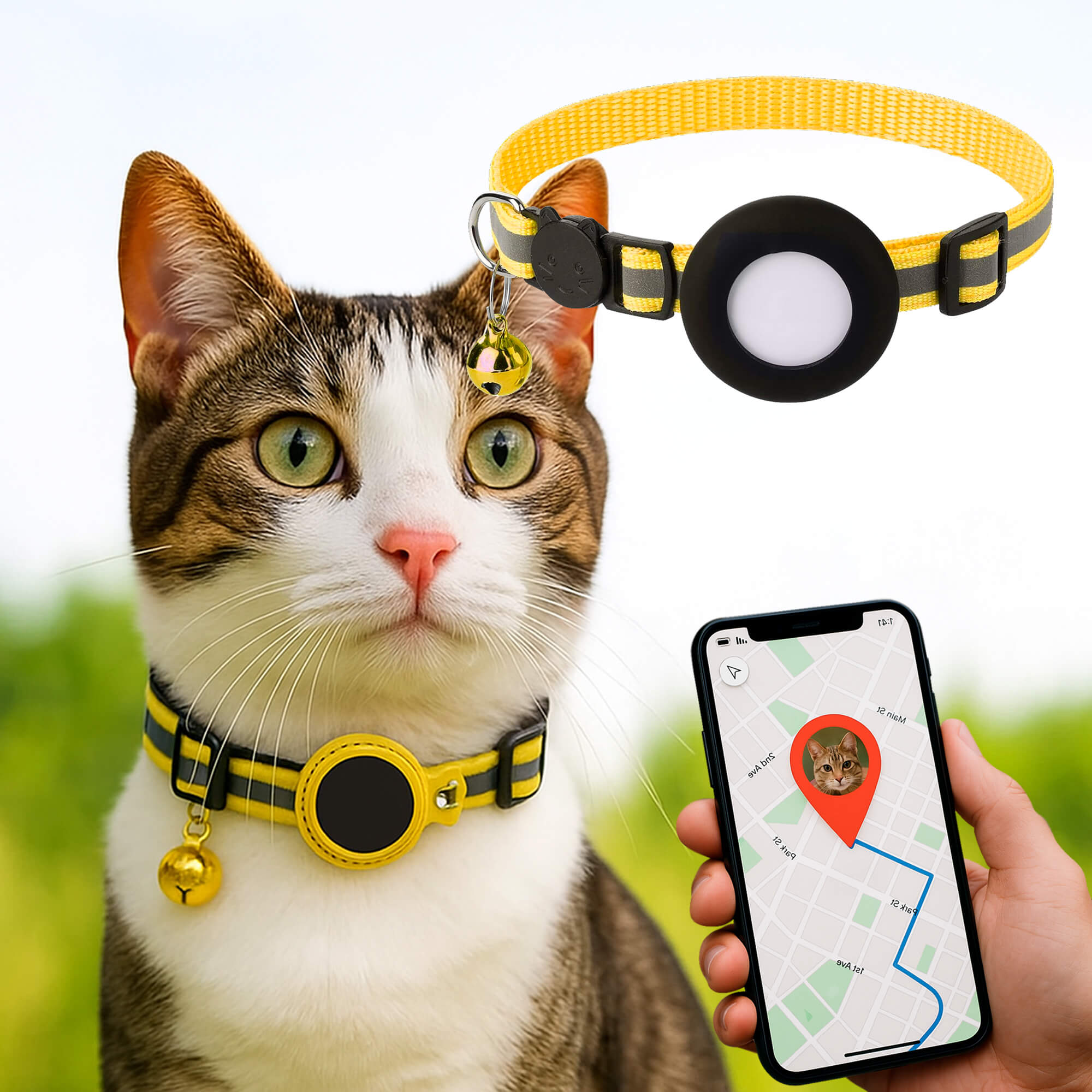 CATSAFE – GPS-Katzenhalsband mit Reflexdesign und Sicherheitsverschluss