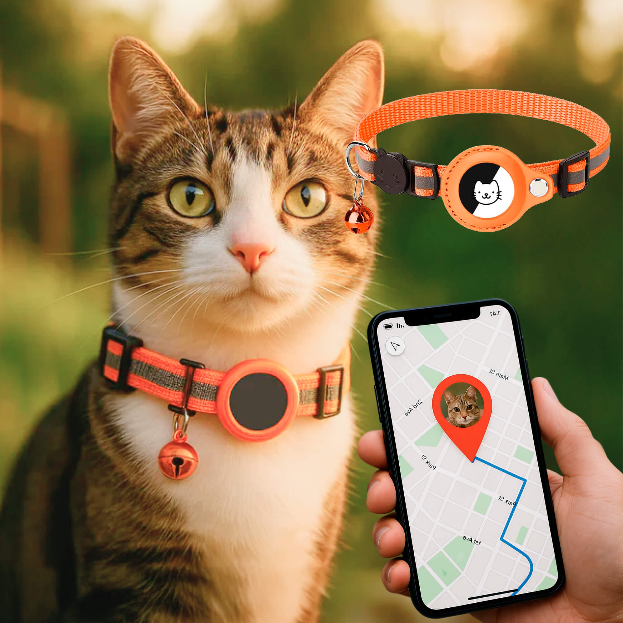 CATSAFE – GPS-Katzenhalsband mit Reflexdesign und Sicherheitsverschluss