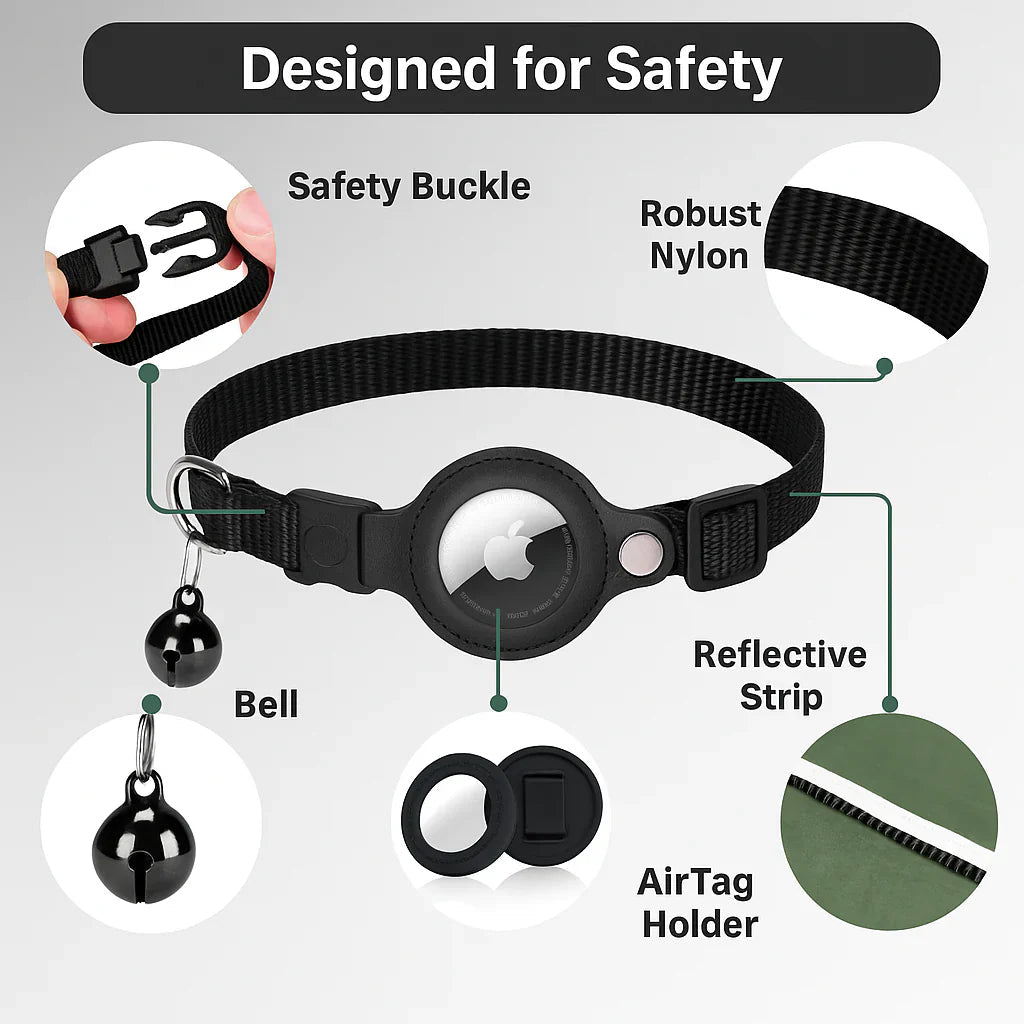 CATSAFE – GPS-Katzenhalsband mit Reflexdesign und Sicherheitsverschluss