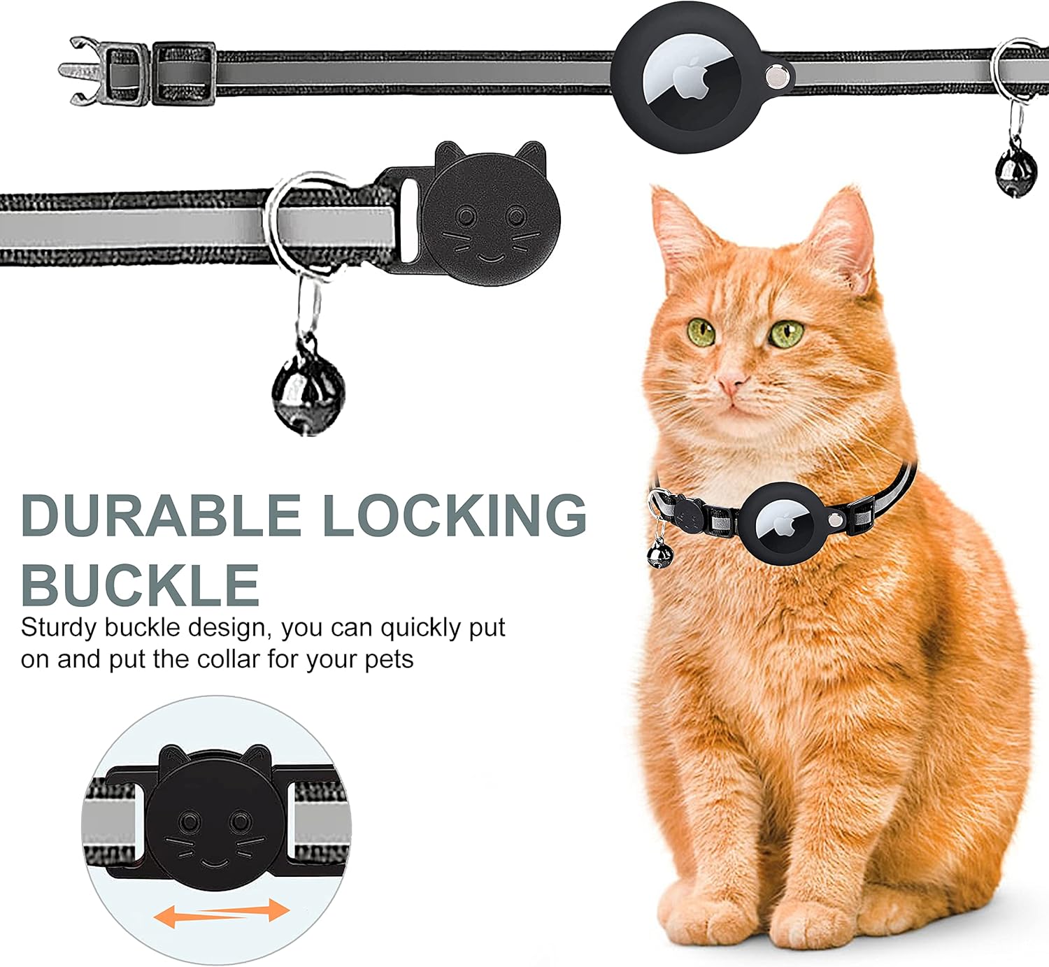CATSAFE – GPS-Katzenhalsband mit Reflexdesign und Sicherheitsverschluss