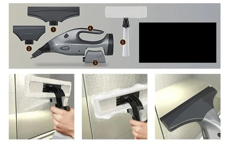 GLASSIX – Aspiradora eléctrica inalámbrica para ventanas con resultados sin rayas