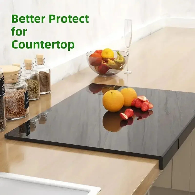 CUTRION – Acryl Schneidebrett mit Schutzlippe für moderne Küchen