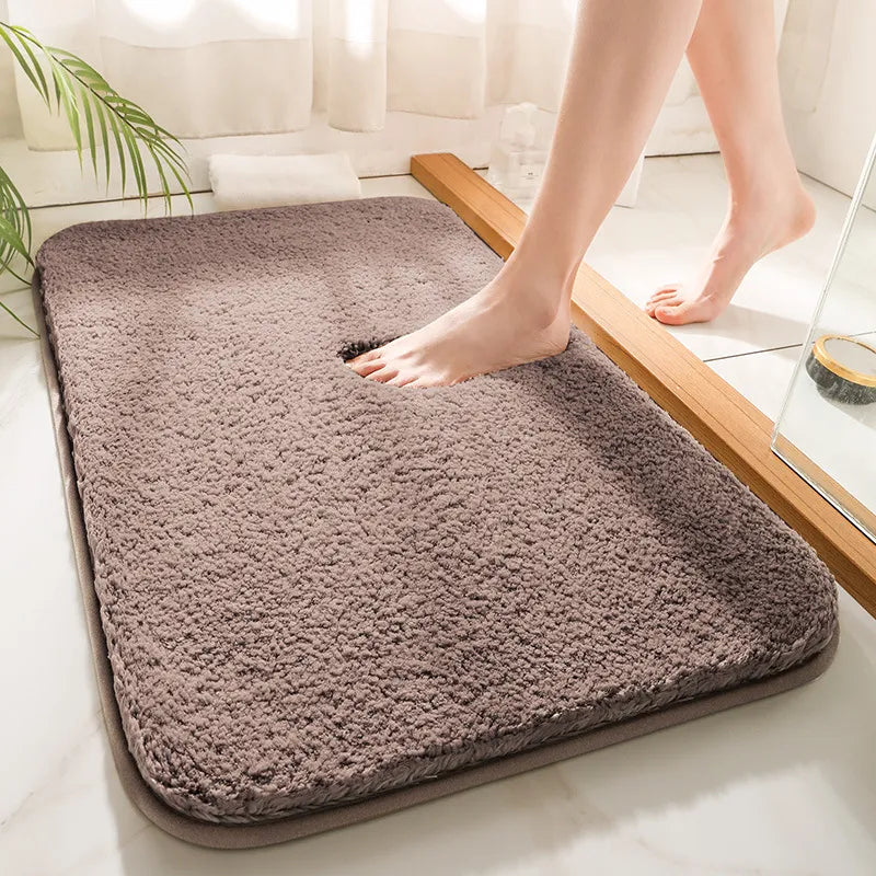 CloudLuxe Alfombrilla de baño – Alfombrilla de lujo supergruesa con base antideslizante y confort de pelo alto