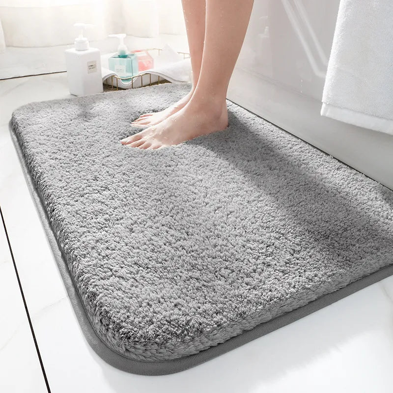 CloudLuxe Alfombrilla de baño – Alfombrilla de lujo supergruesa con base antideslizante y confort de pelo alto