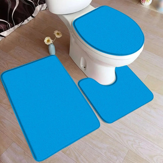 LuxaMat – 3-teiliges Badteppich-Set mit rutschfester Flanelloberfläche