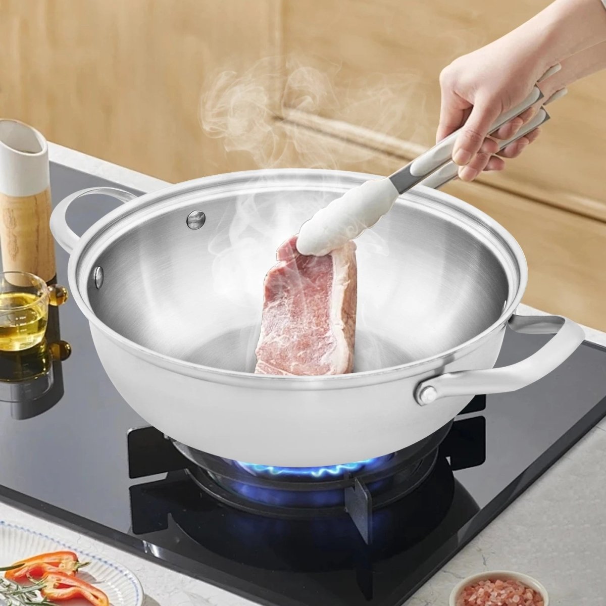 EcoHeat – Edelstahl-Kochtopf 26 cm mit gleichmäßiger Wärmeverteilung