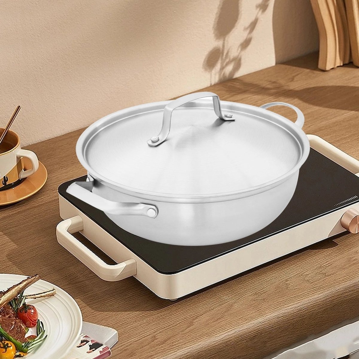 EcoHeat – Edelstahl-Kochtopf 26 cm mit gleichmäßiger Wärmeverteilung