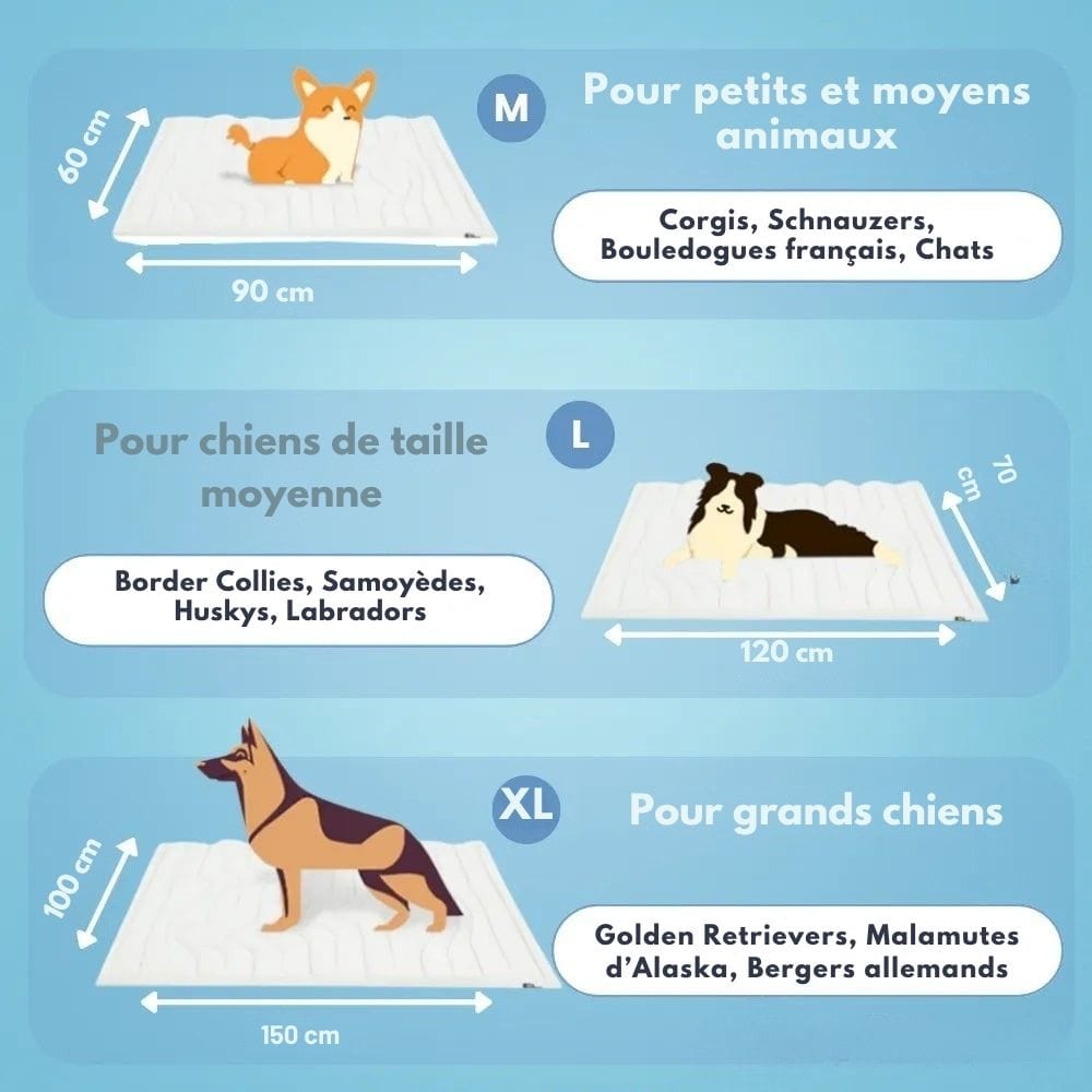 CoolPaws Tapis Rafraîchissant – Tapis Auto-Rafraîchissant pour Chiens pour les Chaudes Journées d'Été & des Compagnons Détendus