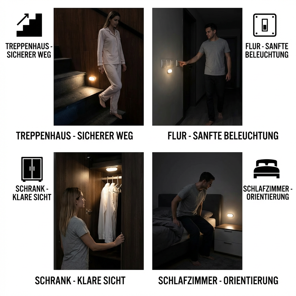 Smartes LED Nachtlicht mit Bewegungsmelder – Mini, kabellos & stromsparend