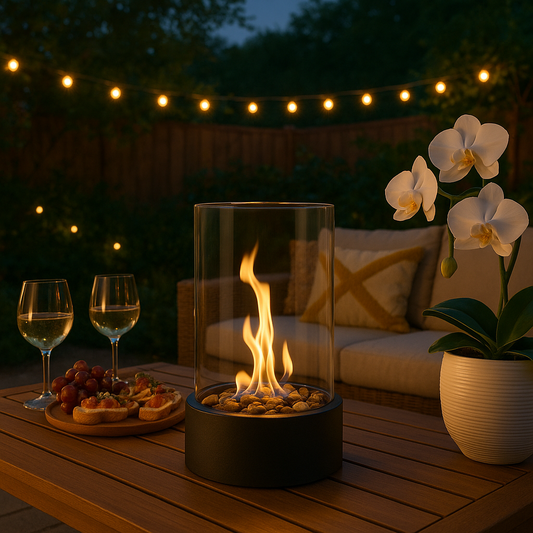 Caminetto da tavolo CosyFlame – Caminetto da tavolo moderno a bioetanolo con fiamma reale e design scandinavo