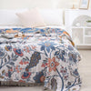 CottonBloom Blanket – Rustikale Baumwoll-Decke mit Blumenmuster, Wende-Design