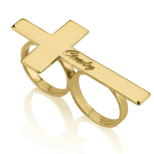 VALTORIA – Edelstahl Zwei-Finger-Ring mit Gravuroption
