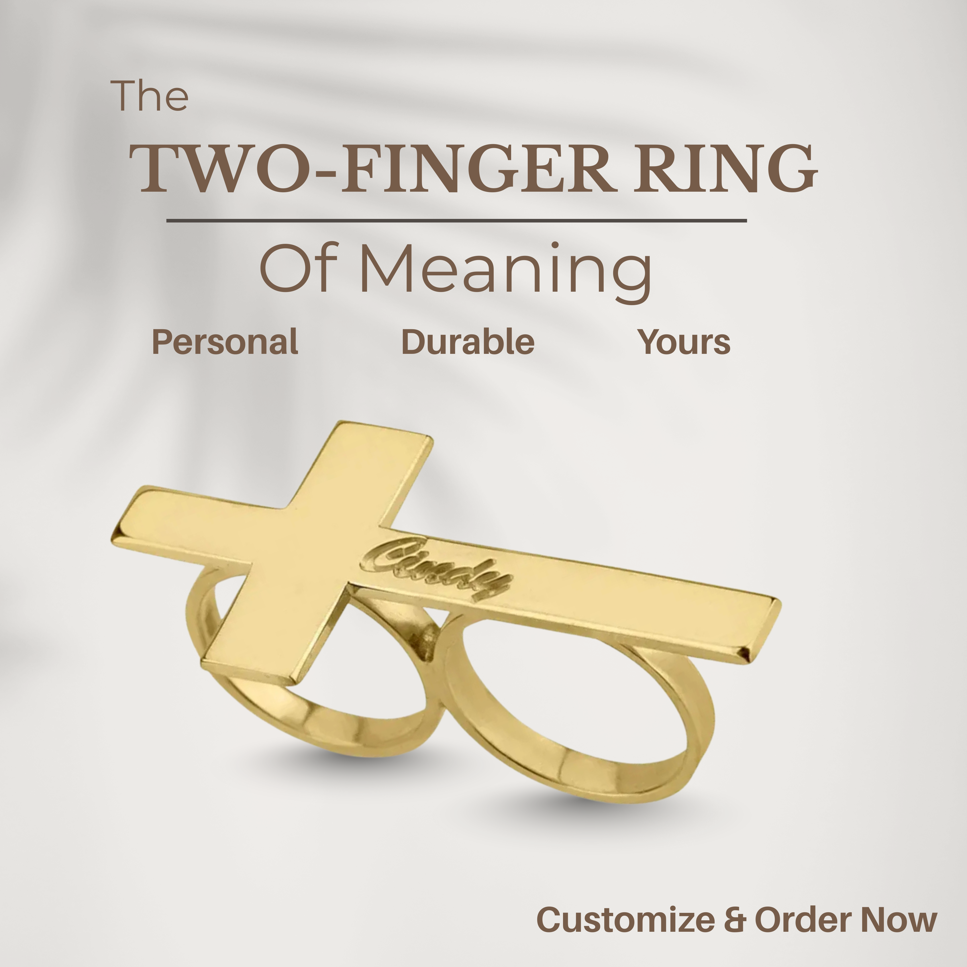VALTORIA – Edelstahl Zwei-Finger-Ring mit Gravuroption