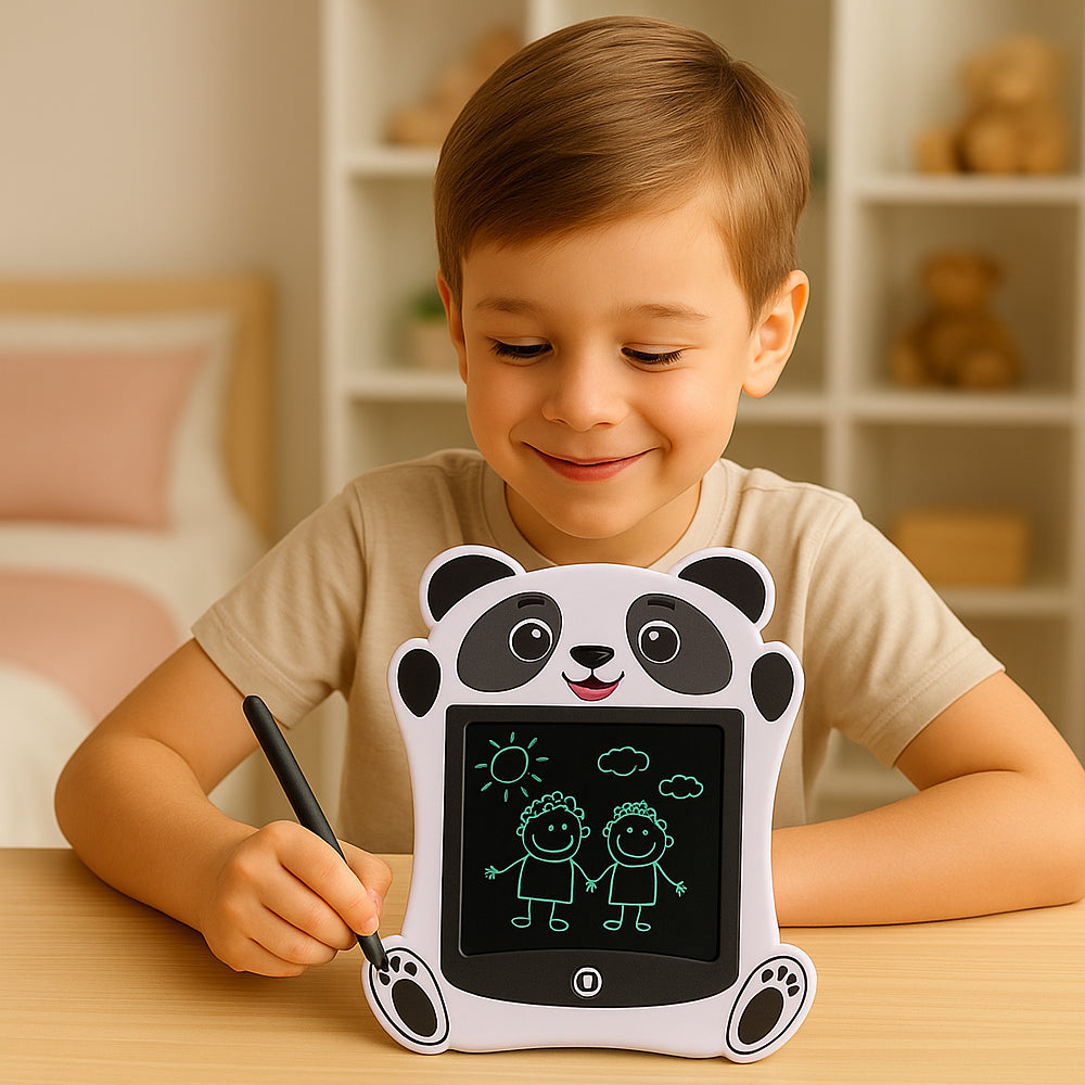 DrawBuddy tableau d'écriture LCD – tableau pour enfants avec design animalier et stylet pour un apprentissage créatif