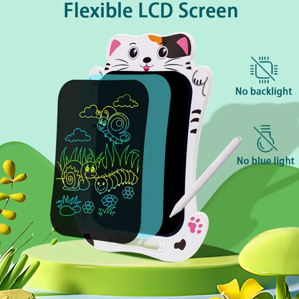 DrawBuddy tableau d'écriture LCD – tableau pour enfants avec design animalier et stylet pour un apprentissage créatif