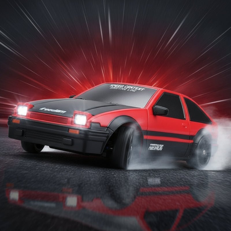 DRIFTHERO – 2,4-GHz-4WD-Hochgeschwindigkeits-RC-Auto mit AE86- und GTR-Renndesign 1