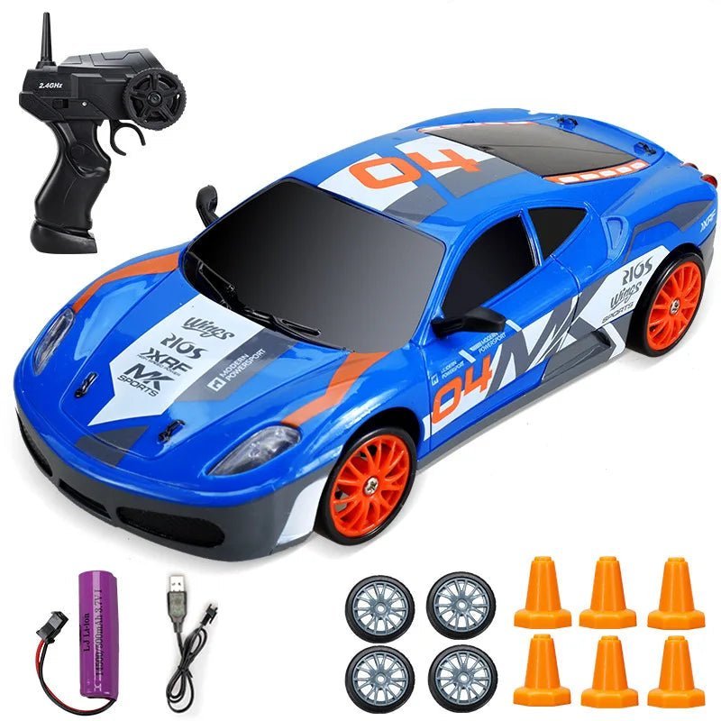 DRIFTHERO – 2,4-GHz-4WD-Hochgeschwindigkeits-RC-Auto mit AE86- und GTR-Renndesign 13