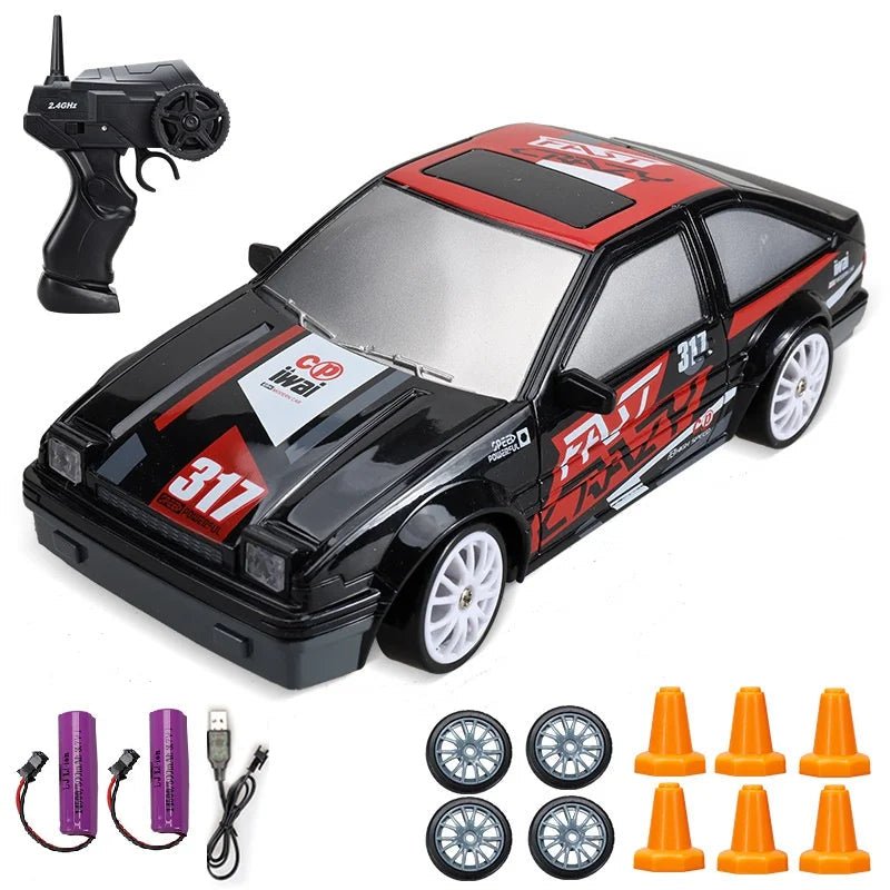 DRIFTHERO – 2,4-GHz-4WD-Hochgeschwindigkeits-RC-Auto mit AE86- und GTR-Renndesign 21