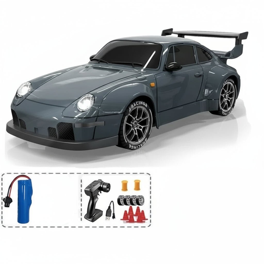 DRIFTRAX – 1:24 Hochgeschwindigkeits-4WD-RC-Driftwagen mit LED-Beleuchtung und Doppelreifen 14