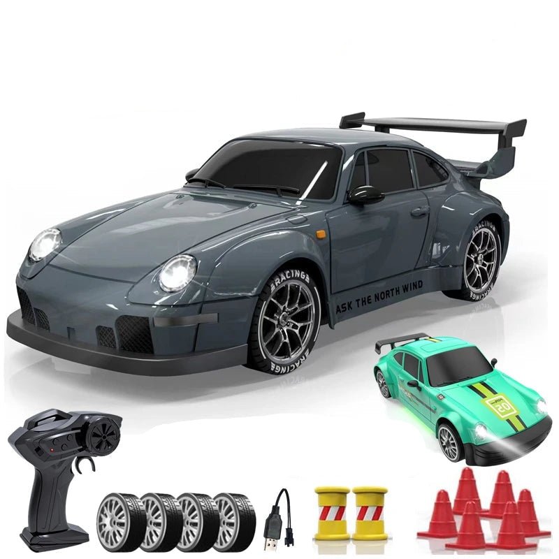 DRIFTRAX – 1:24 Hochgeschwindigkeits-4WD-RC-Driftwagen mit LED-Beleuchtung und Doppelreifen 3