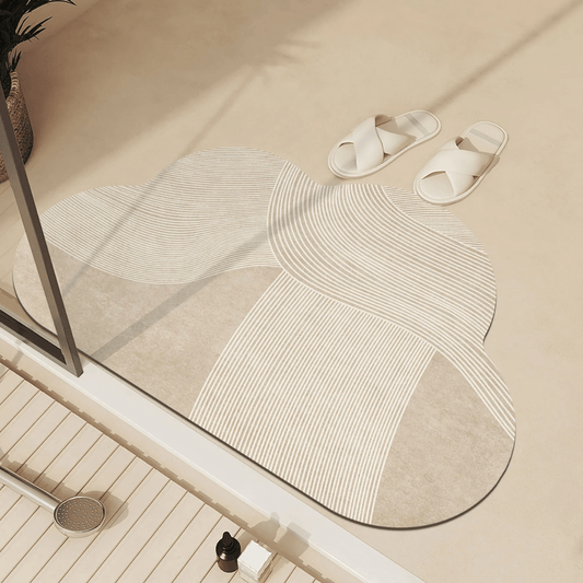 AquaLuxe Quick-Dry Absorbent Floor Mat | Elegante rutschfeste Badezimmer- und Küchenmatte für trockene, sichere Böden