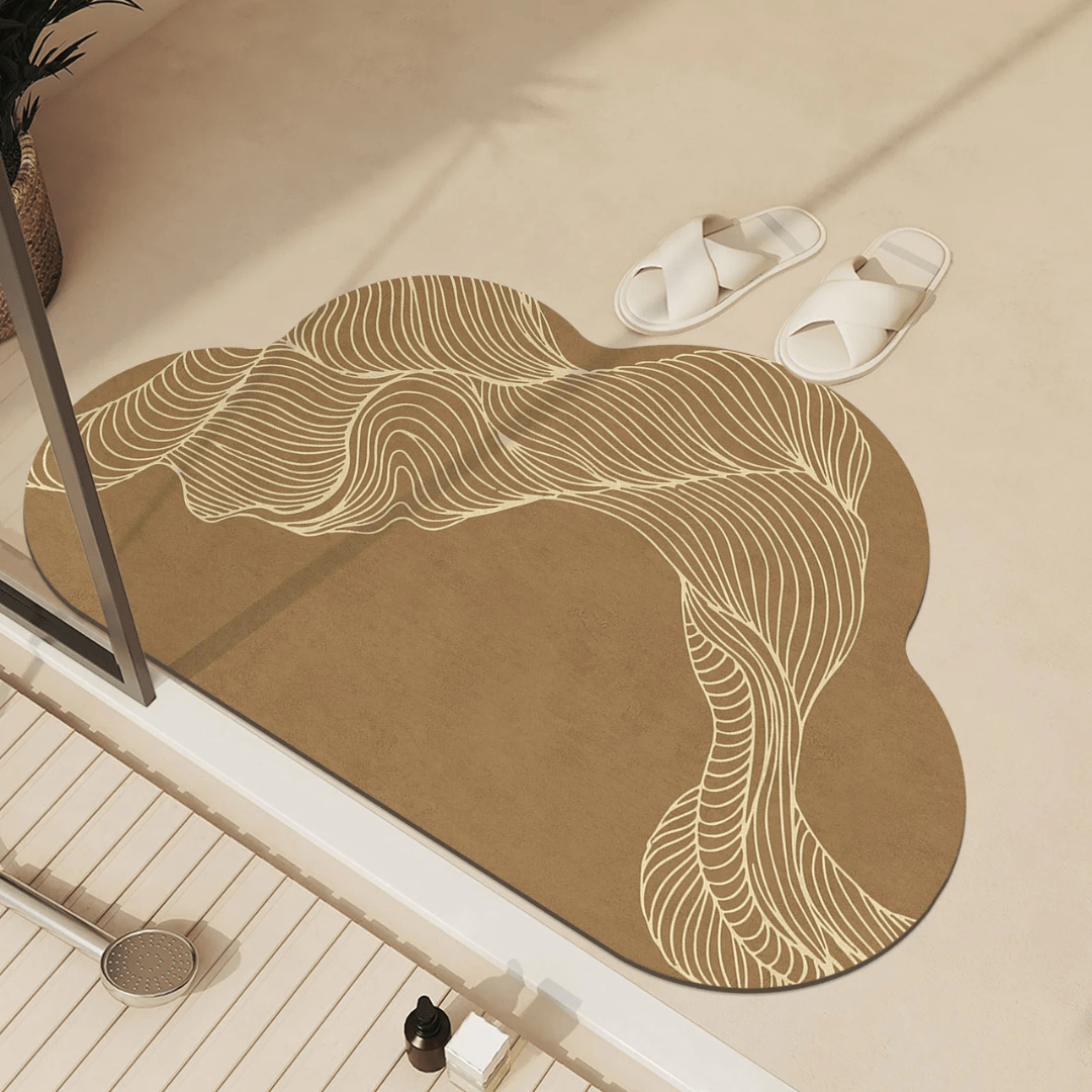 AquaLuxe Quick-Dry Absorbent Floor Mat | Elegante rutschfeste Badezimmer- und Küchenmatte für trockene, sichere Böden