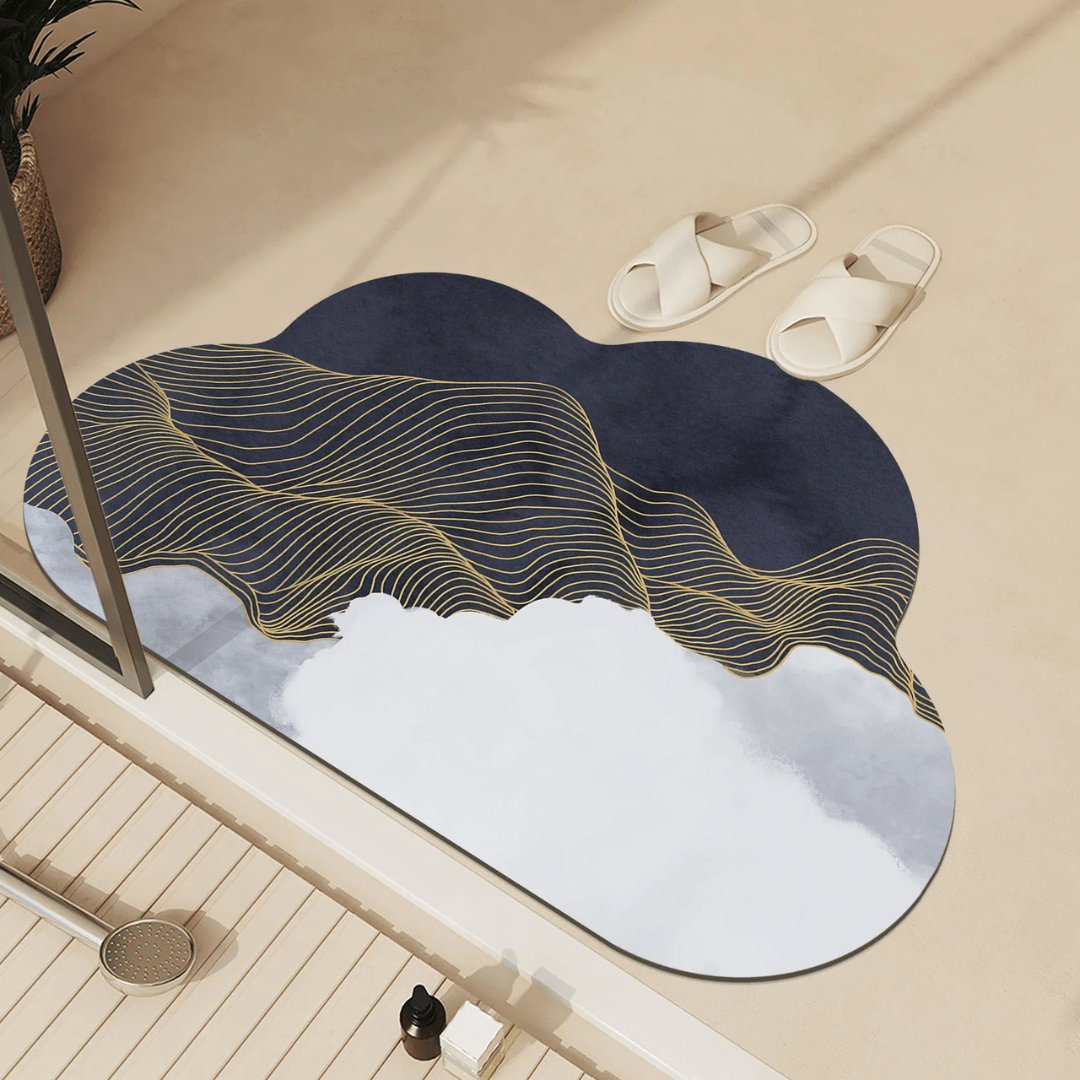 AquaLuxe Quick-Dry Absorbent Floor Mat | Elegante rutschfeste Badezimmer- und Küchenmatte für trockene, sichere Böden