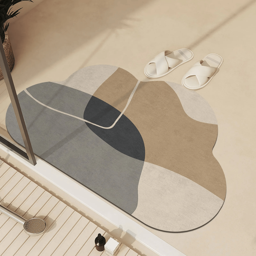 AquaLuxe Quick-Dry Absorbent Floor Mat | Elegante rutschfeste Badezimmer- und Küchenmatte für trockene, sichere Böden