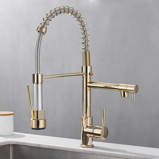 Robinet de cuisine DUALFLOW – Robinet noir avec double sortie et commande à levier unique