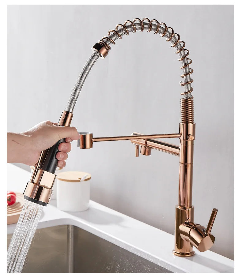 Robinet de cuisine DUALFLOW – Robinet noir avec double sortie et commande à levier unique