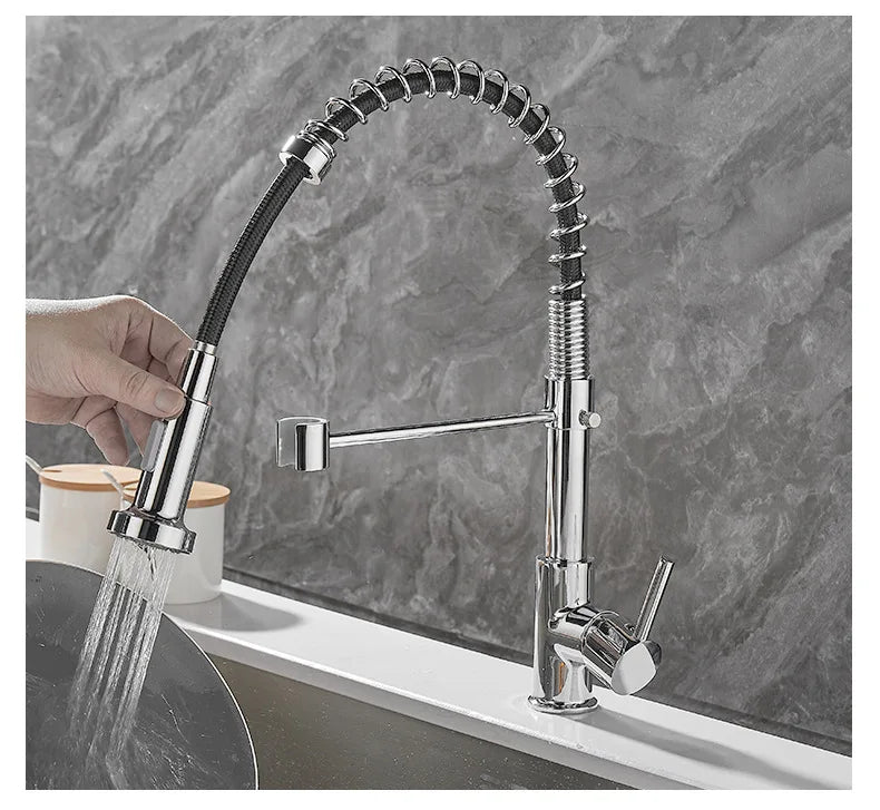 Robinet de cuisine DUALFLOW – Robinet noir avec double sortie et commande à levier unique
