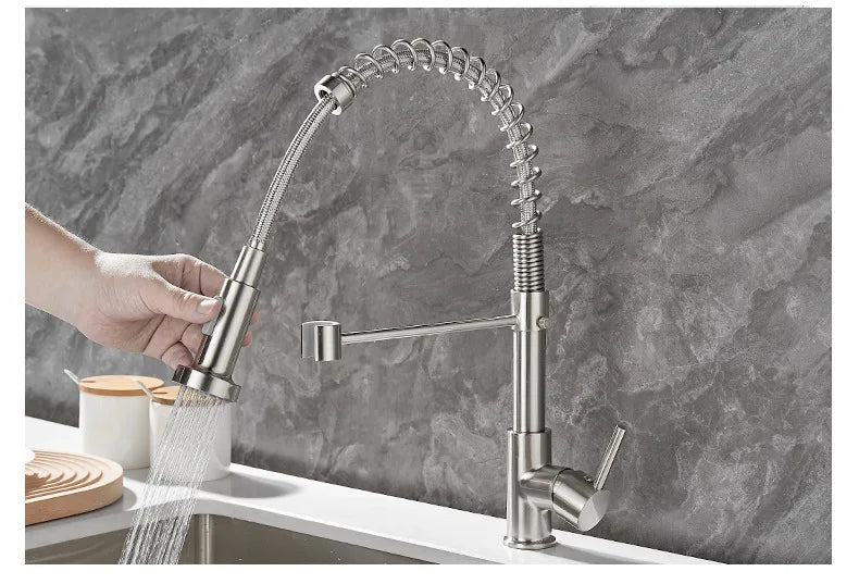 Robinet de cuisine DUALFLOW – Robinet noir avec double sortie et commande à levier unique