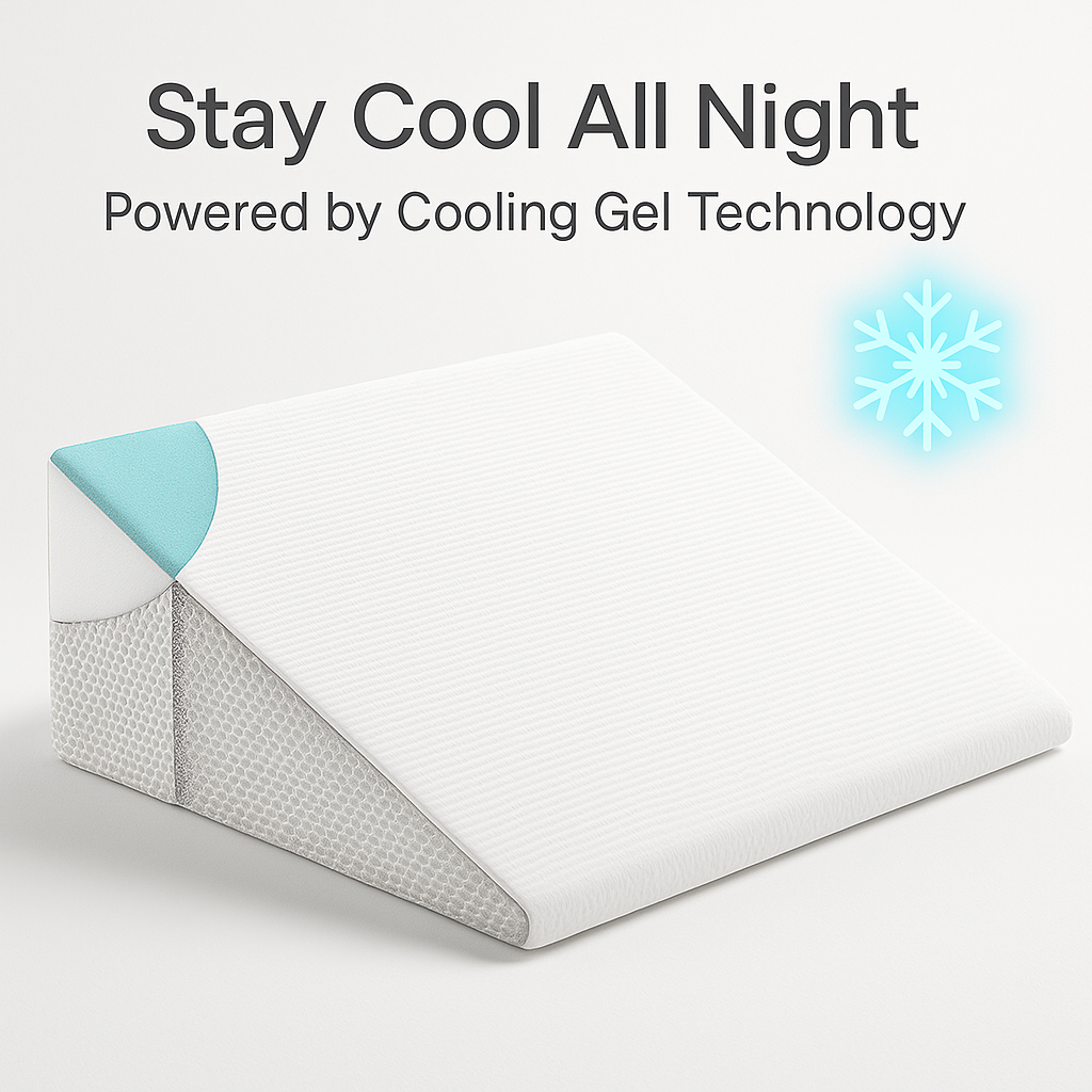 Cuscino a cuneo deluxe – Cuscino ergonomico inclinato con memory foam