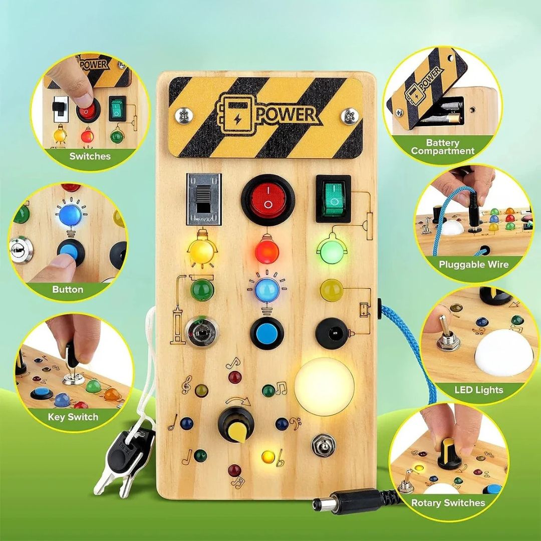 Discovery Play Montessori Busy Board | Entwickelt Feinmotorik | Hölzernes Aktivitätsbrett für Kleinkinder | Montessori-Sensorikspielzeug 3