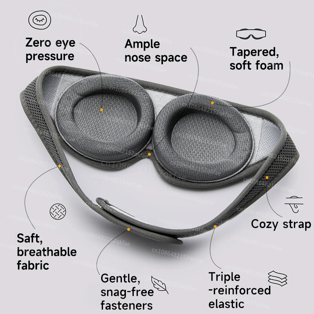 DreamShade 3D – Maschera per dormire con copri occhi regolabili e design ergonomico