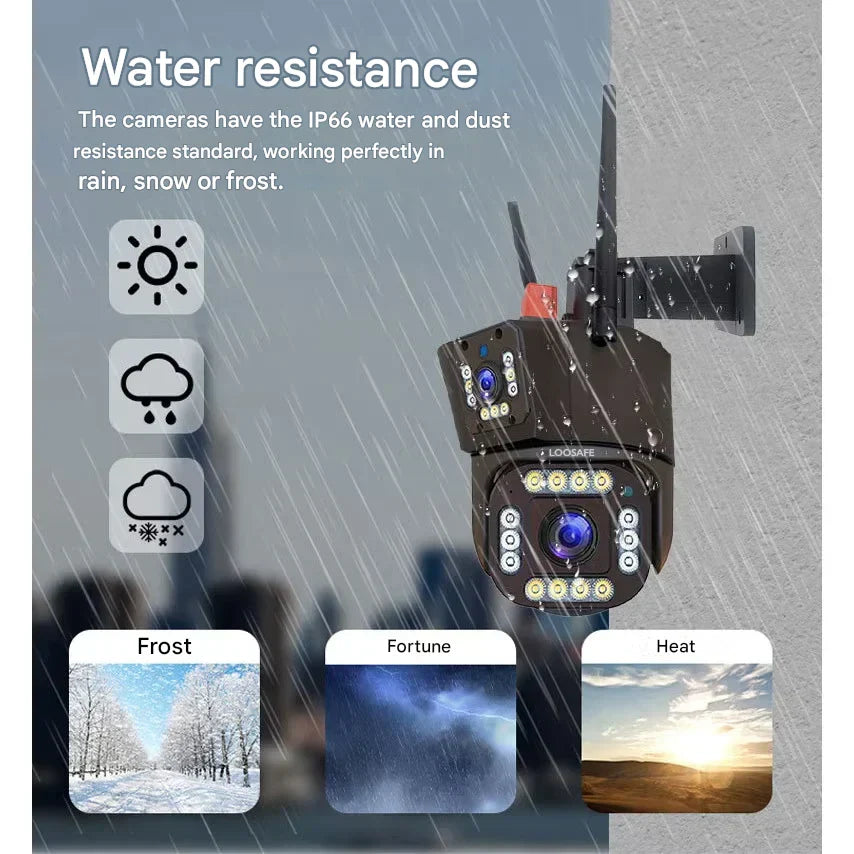 DualGuard Solar 4K – Cámara de vigilancia inalámbrica con panel solar y control de app 360°