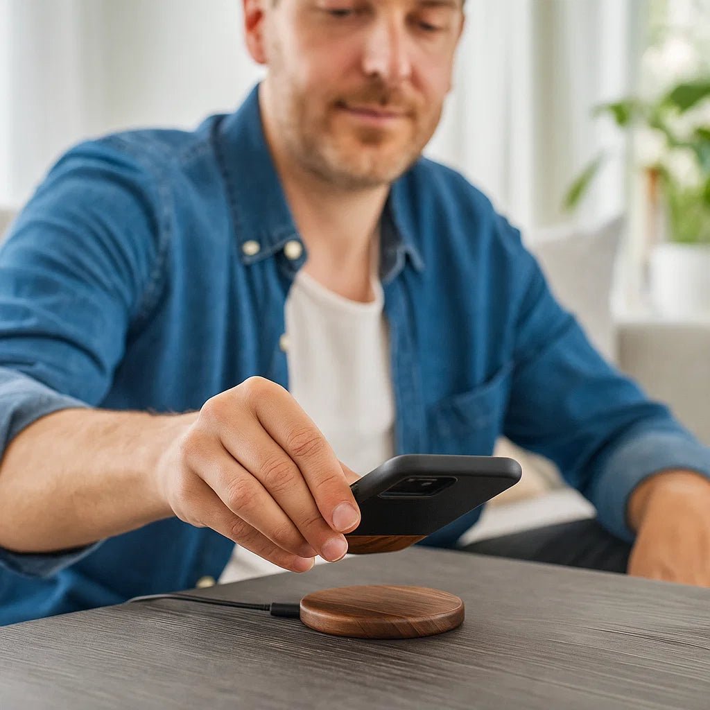 EARTHCHARGE – Schnelles kabelloses Qi-Ladegerät mit Öko-Bambus-Design 1