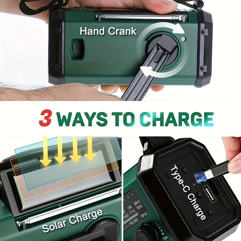 Radio EcoPower – Radio d'urgence avec solaire, lampe de poche et fonction de charge USB