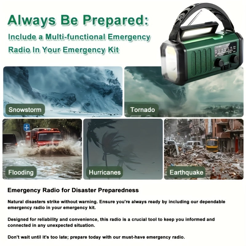 Radio EcoPower – Radio d'urgence avec solaire, lampe de poche et fonction de charge USB