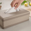 LuxeTiera soporte para caja de pañuelos de cuero | Organizador elegante y hecho a mano de cuero sintético para el hogar, la oficina y el coche