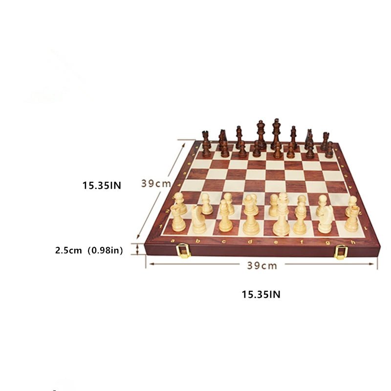ELITEWOOD SCHACH – Hochwertiges Schachset aus Massivholz mit klappbarem Brett 3