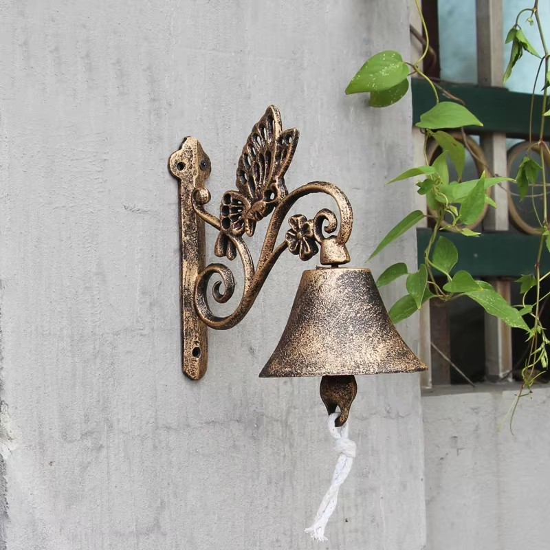 EUROVINT Sonnette – Sonnette en fonte au style vintage pour porte d'entrée et jardin