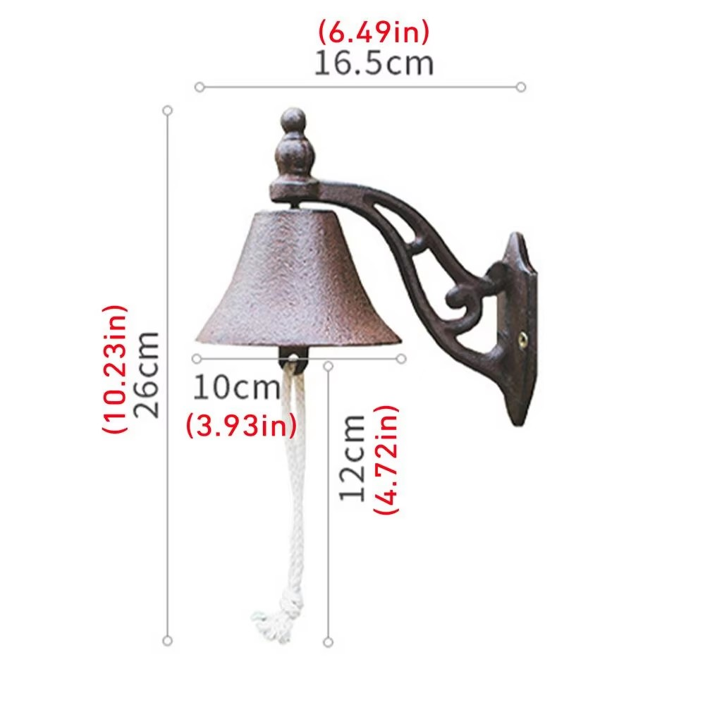 EUROVINT Sonnette – Sonnette en fonte au style vintage pour porte d'entrée et jardin
