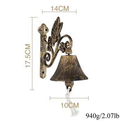 EUROVINT Sonnette – Sonnette en fonte au style vintage pour porte d'entrée et jardin