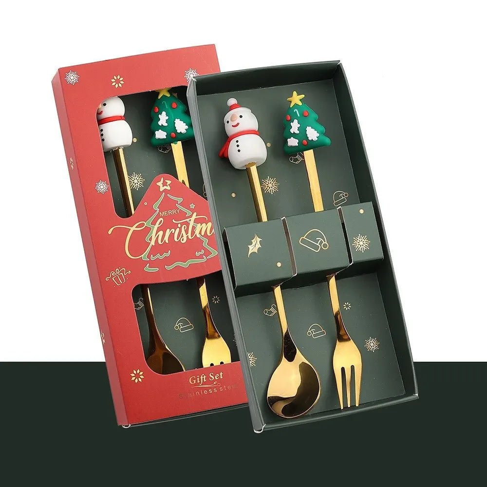 Edelstahl Weihnachtsbaum-Löffel-Set - 4-teilig, Spülmaschinenfest, Ideal für Kaffee und Desserts 13