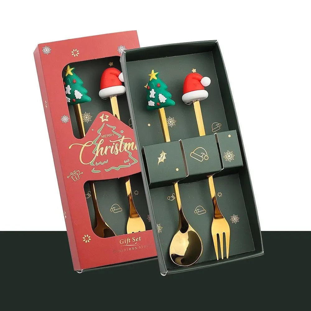 Edelstahl Weihnachtsbaum-Löffel-Set - 4-teilig, Spülmaschinenfest, Ideal für Kaffee und Desserts 24